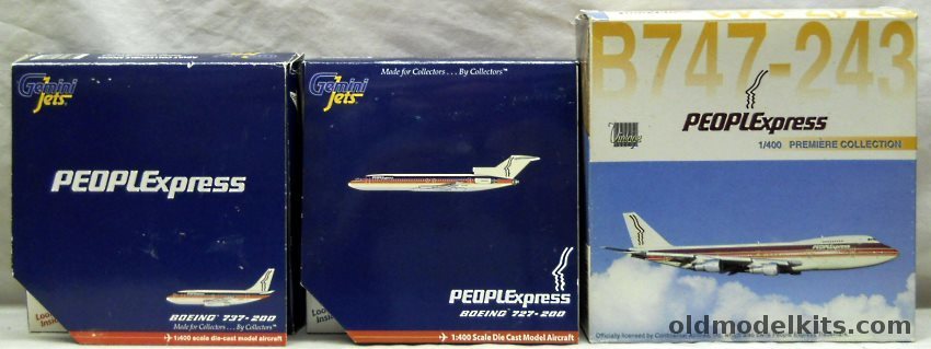 Gemini Jets 1/400 GJPEX424 Boeing 737-200 PeoplExpress / GJPEX794 Boeing 727-200 PeoplExpress / Dragon 55135 B747-243 PeoplExpress plastic model kit